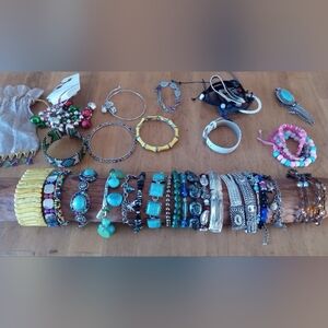 Chic Silver and Turquoise Bracelet Collection